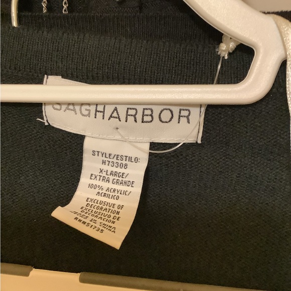 Sequin Cardigan w/ built in matching shirt Holiday black &/gold & silver XL - Picture 6 of 15